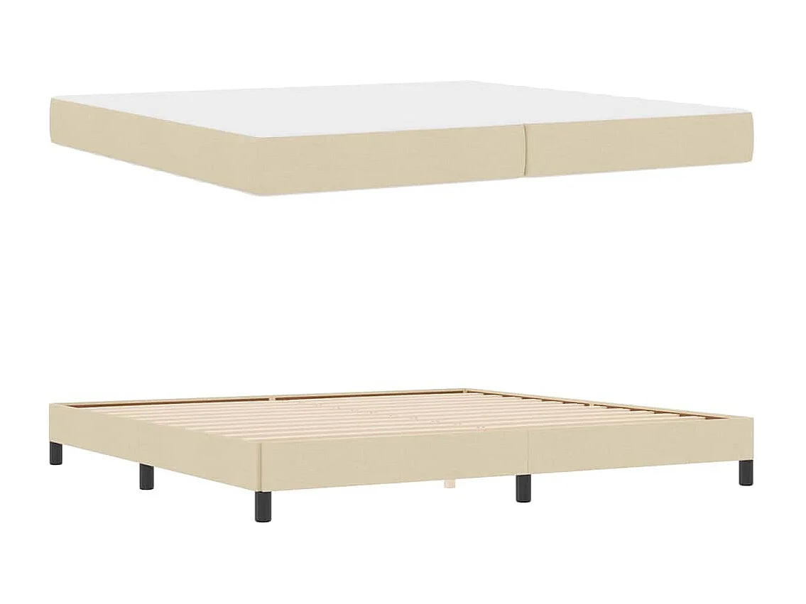 Cama Box com colchão Creme 200 x 200 cm tecido