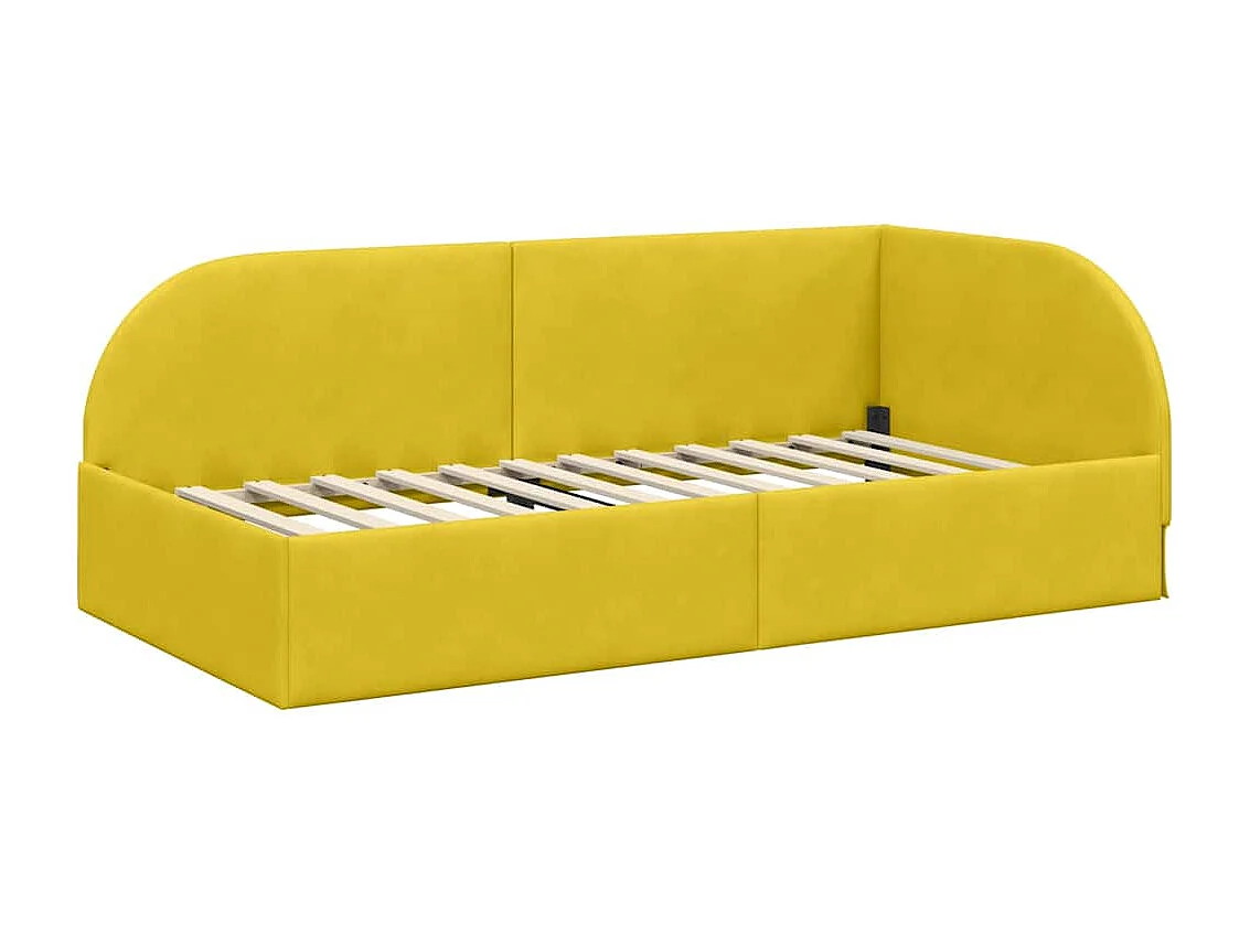 Estructura de cama en esquina Amarillo 90 x 200 cm Terciopelo