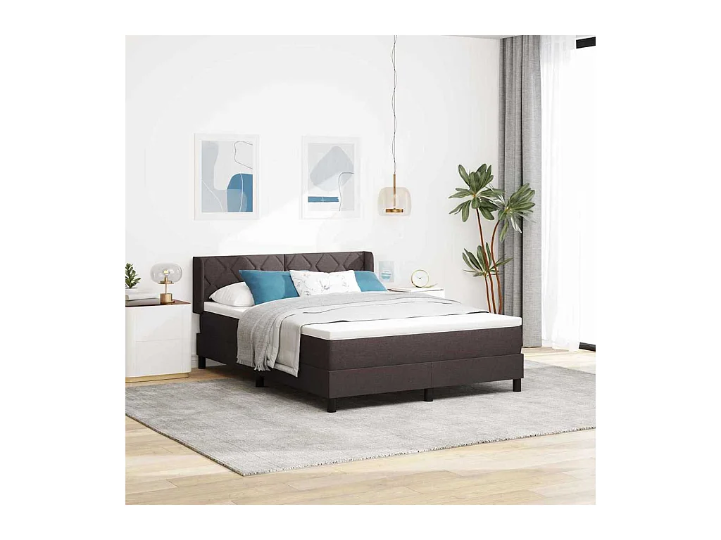 Cadre de lit avec matelas Marron foncé 140 x 200 cm