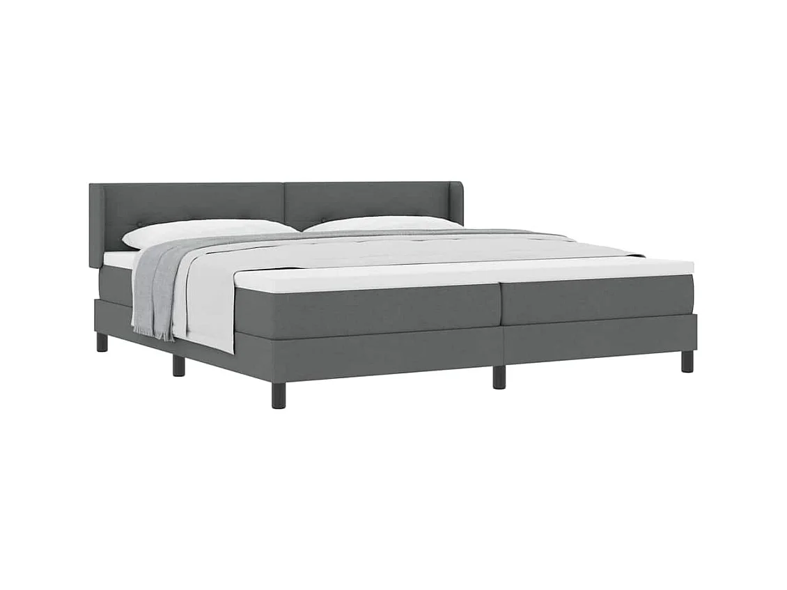 Cadre de lit avec matelas avec matelas Gris foncé 200 x 200 cm