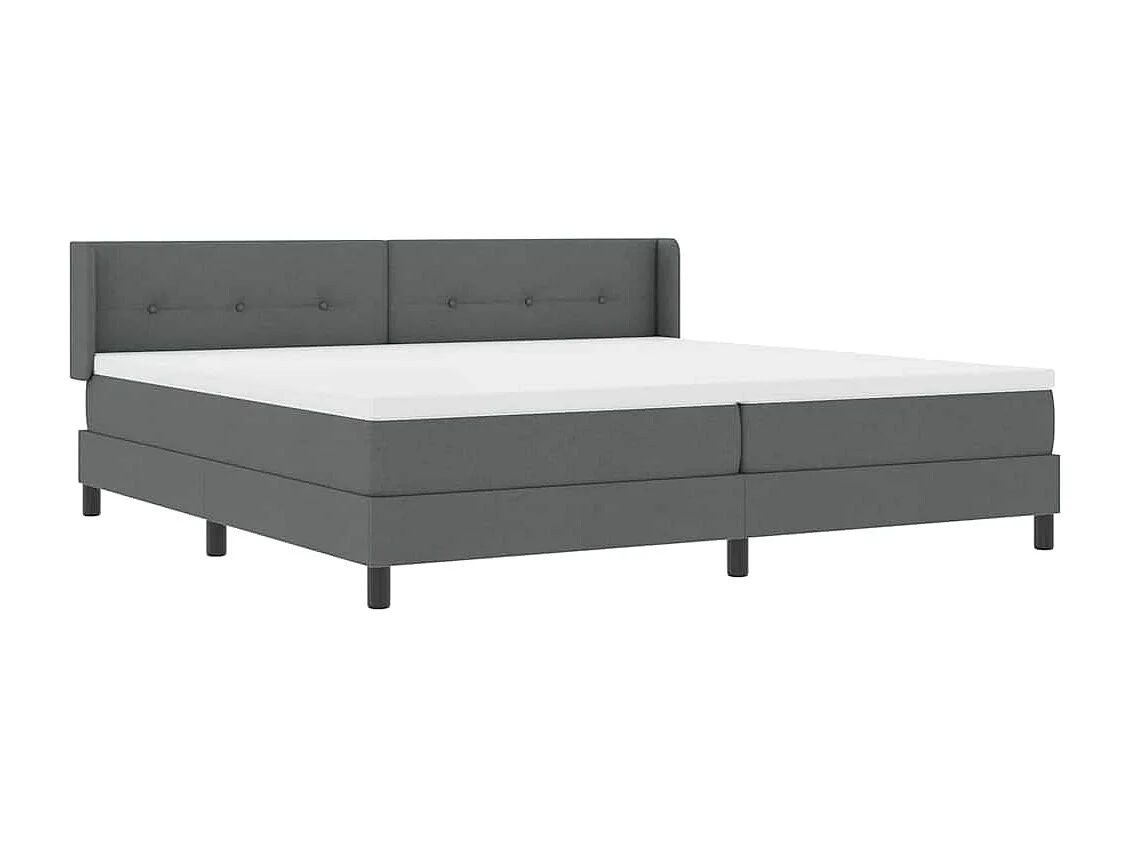 Cadre de lit avec matelas avec matelas Gris foncé 200 x 200 cm