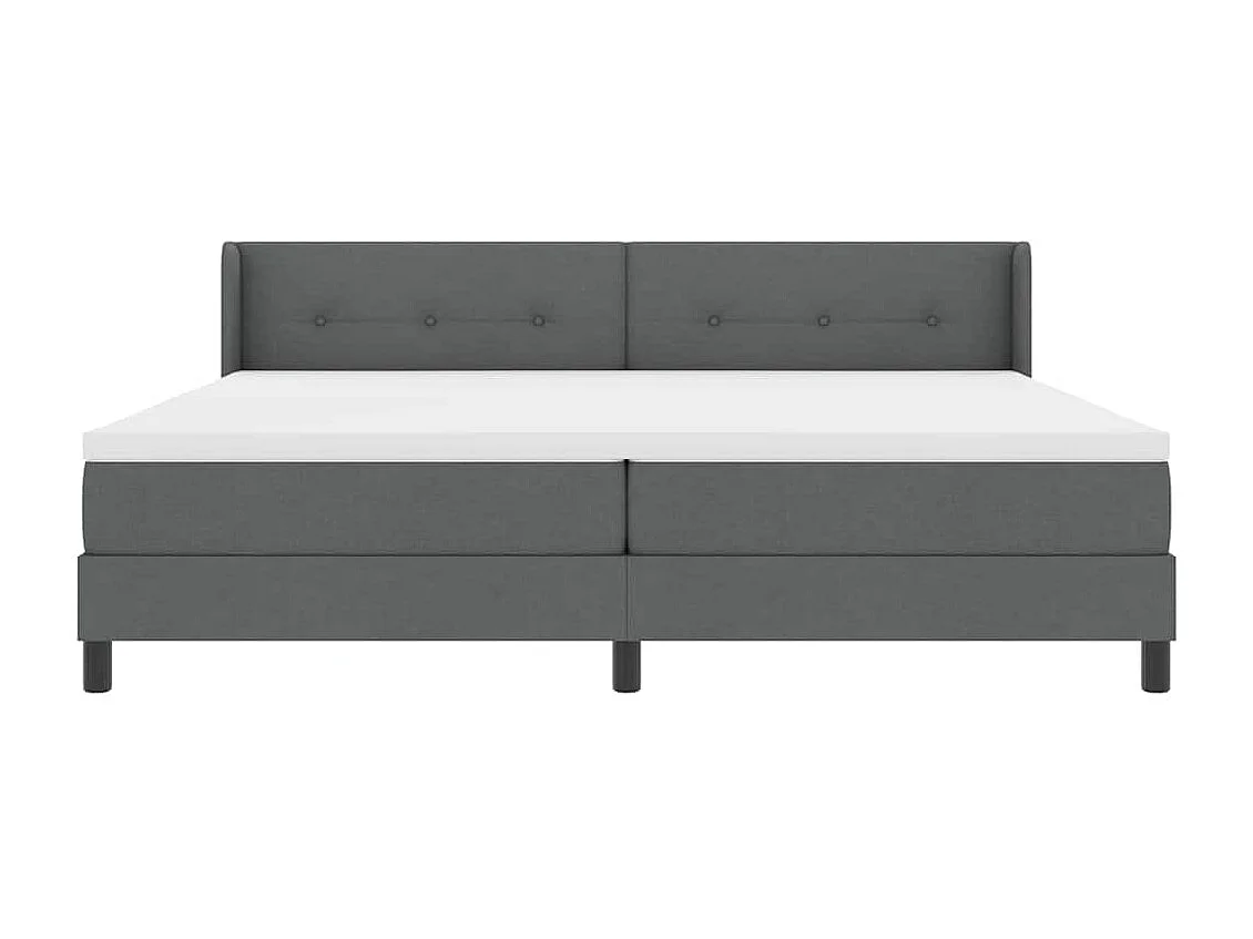 Cadre de lit avec matelas avec matelas Gris foncé 200 x 200 cm