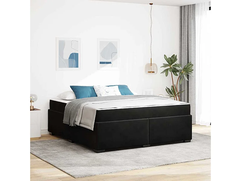 Bedframe met matras Zwart 180 x 200 cm Fluweel