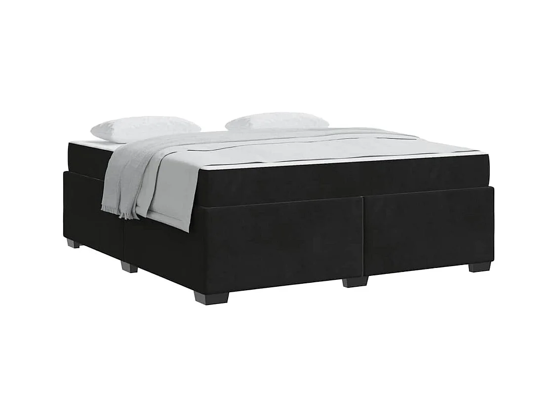 Cadre de lit avec matelas Noir 180 x 200 cm Velours