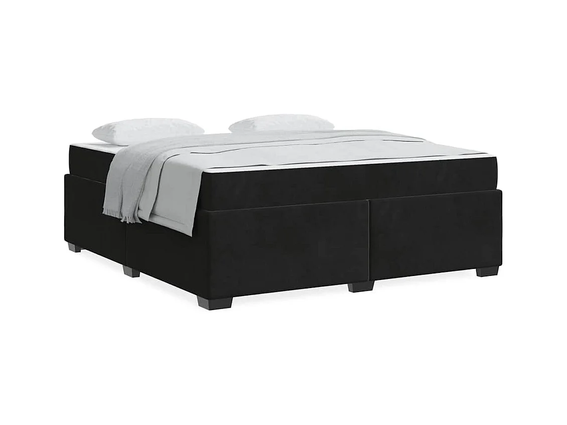Cadre de lit avec matelas Noir 180 x 200 cm Velours