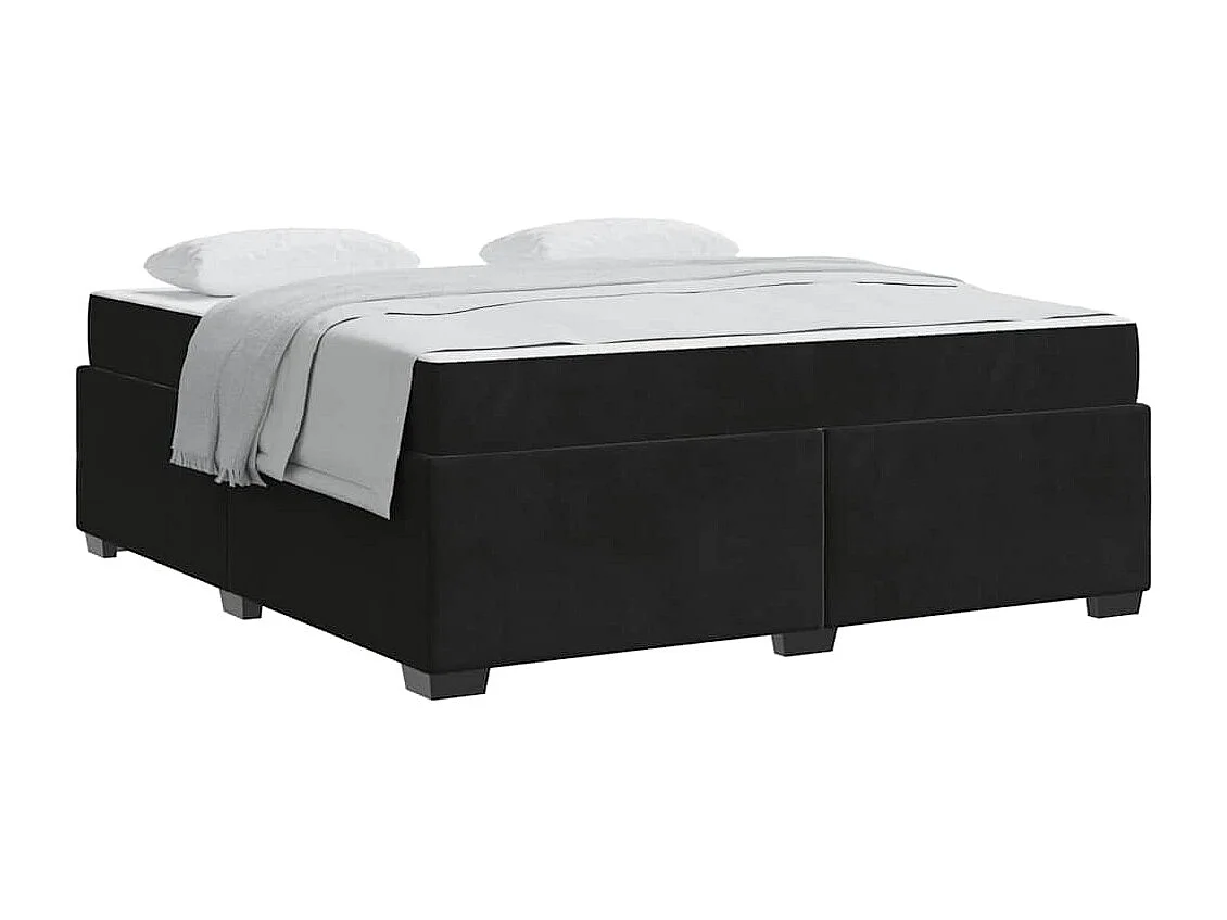 Cadre de lit avec matelas Noir 180 x 200 cm Velours