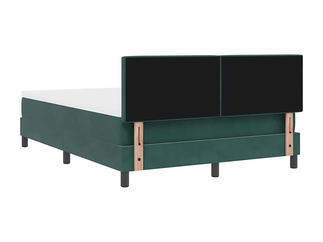 Cadre de lit avec matelas Vert foncé 160 x 200 cm tissu