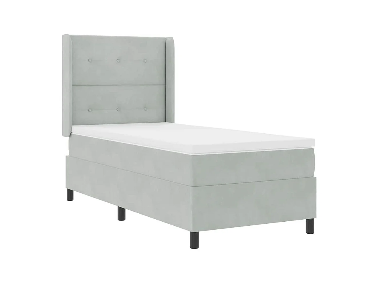 Cadre de lit avec Matelas LED Gris clair 80 x 200 cm Velours