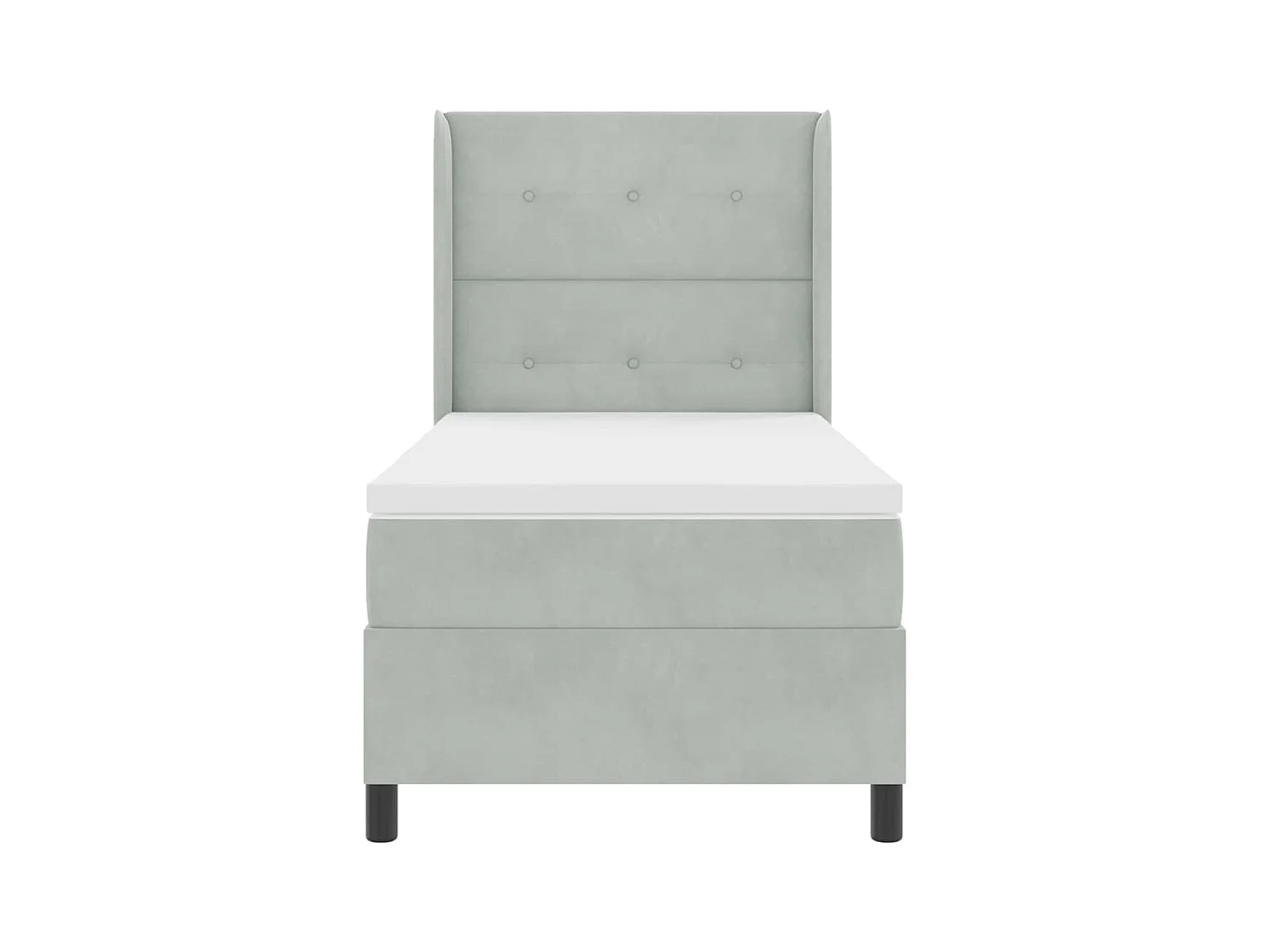 Cadre de lit avec Matelas LED Gris clair 80 x 200 cm Velours