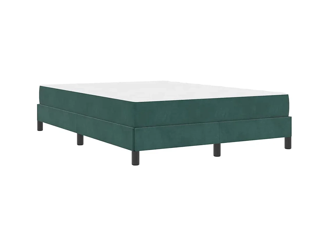 Cadre de lit avec matelas Vert foncé 140 x 200 cm Velours