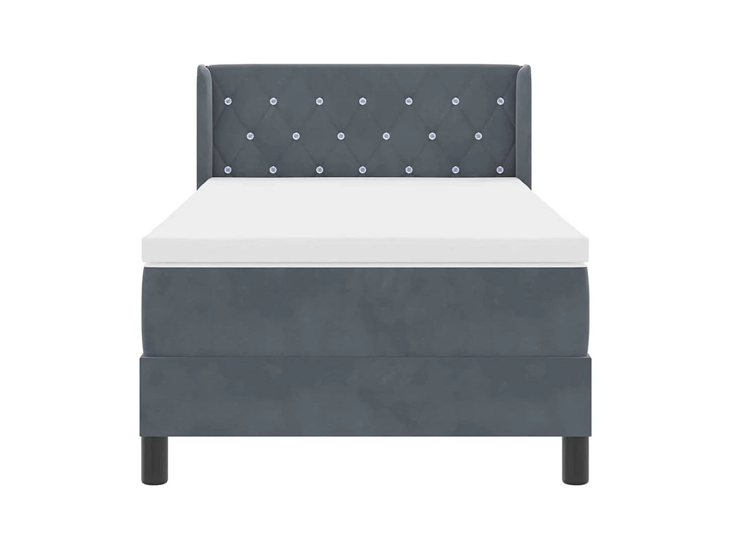 Cadre de lit avec matelas noir 100x200 cm en velours