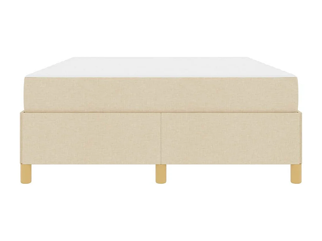 Cama Box com colchão Creme e Branco 160 x 200 cm tecido