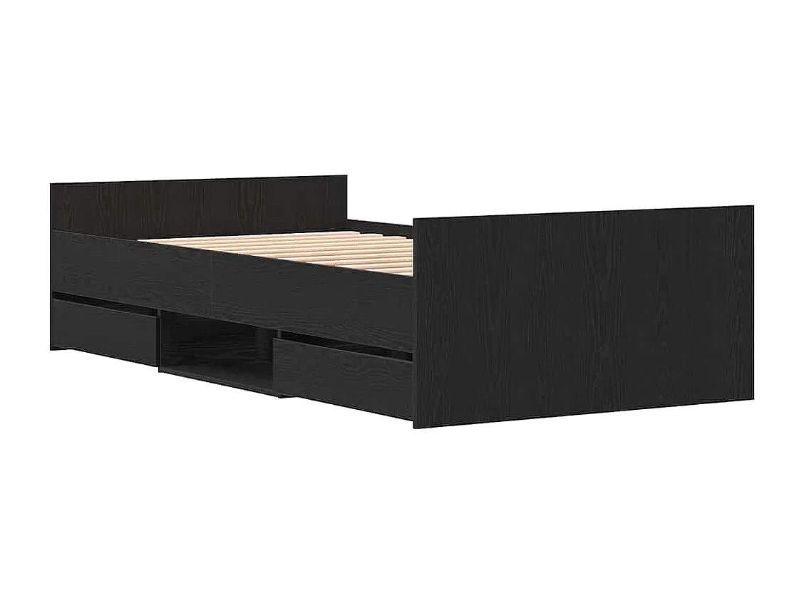 Cadre de lit Chêne noir 90 x 200 cm Bois d'ingénierie