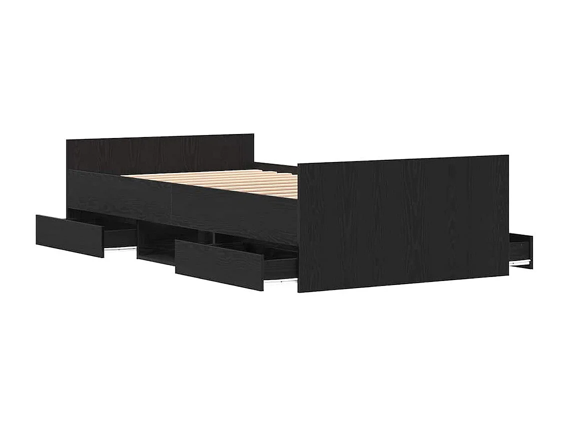 Cadre de lit Chêne noir 90 x 200 cm Bois d'ingénierie