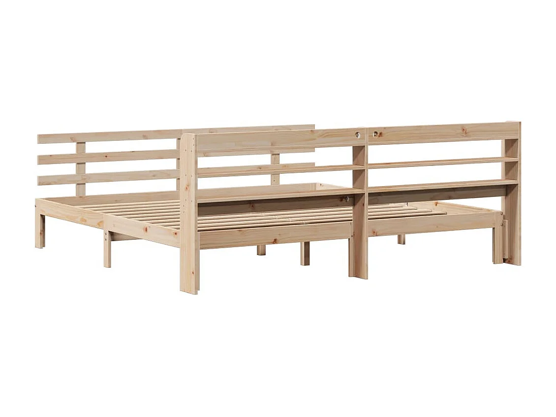 Cadre de lit avec tête de lit sans matelas 200x200 cm