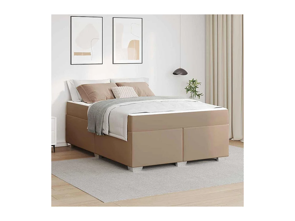 Cadre de lit Cappuccino 140 x 200 cm Faux cuir