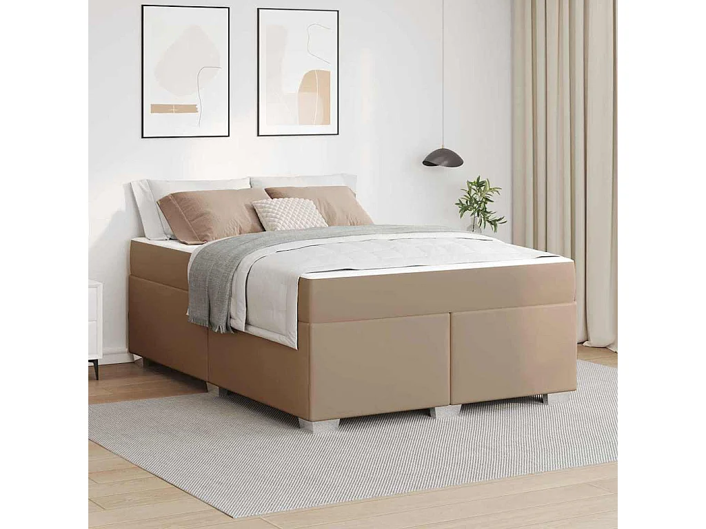 Cadre de lit Cappuccino 140 x 200 cm Faux cuir