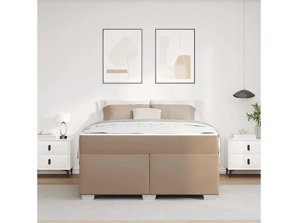 Cadre de lit Cappuccino 140 x 200 cm Faux cuir