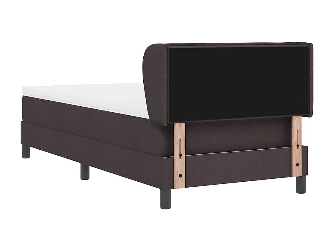 Cama box spring com colchão Castanho escuro 80 x 200 cm tecido