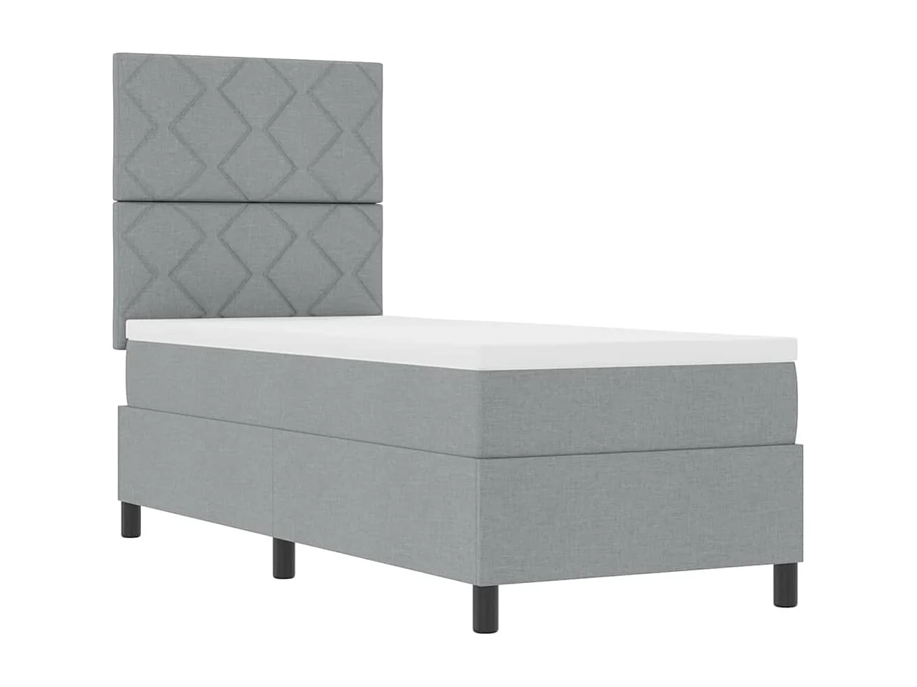 Cama Box com colchão Cinzento-claro 80 x 200 cm tecido