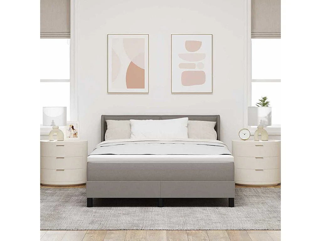 Cadre de lit avec matelas avec matelas Taupe 160 x 200 cm