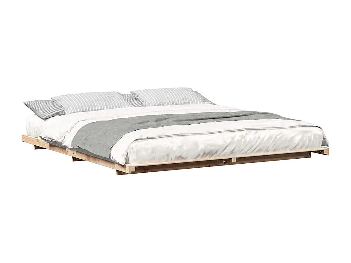 Estructura de cama Marrón 180 x 200 cm Madera maciza de pino