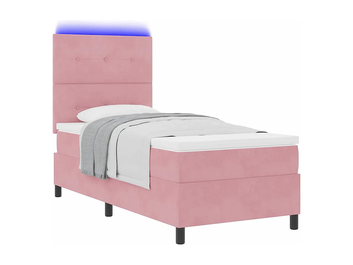 Cadre de lit avec matelas Rose 80 x 200 cm Velours