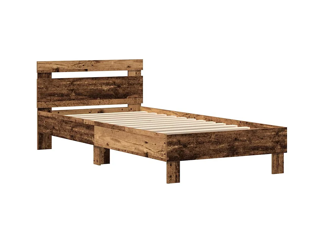 Estructura de cama con cabecera Madera vieja 75 x 190 cm