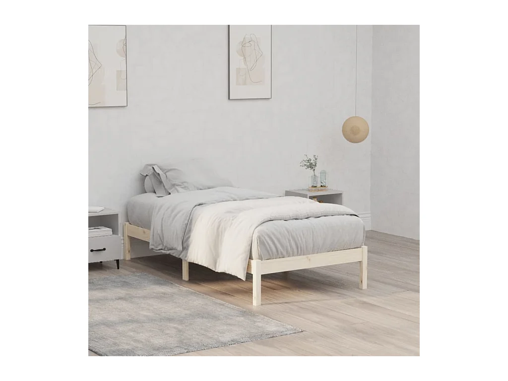 Cama sem colchão 100x190 cm Twin madeira de pinho maciça