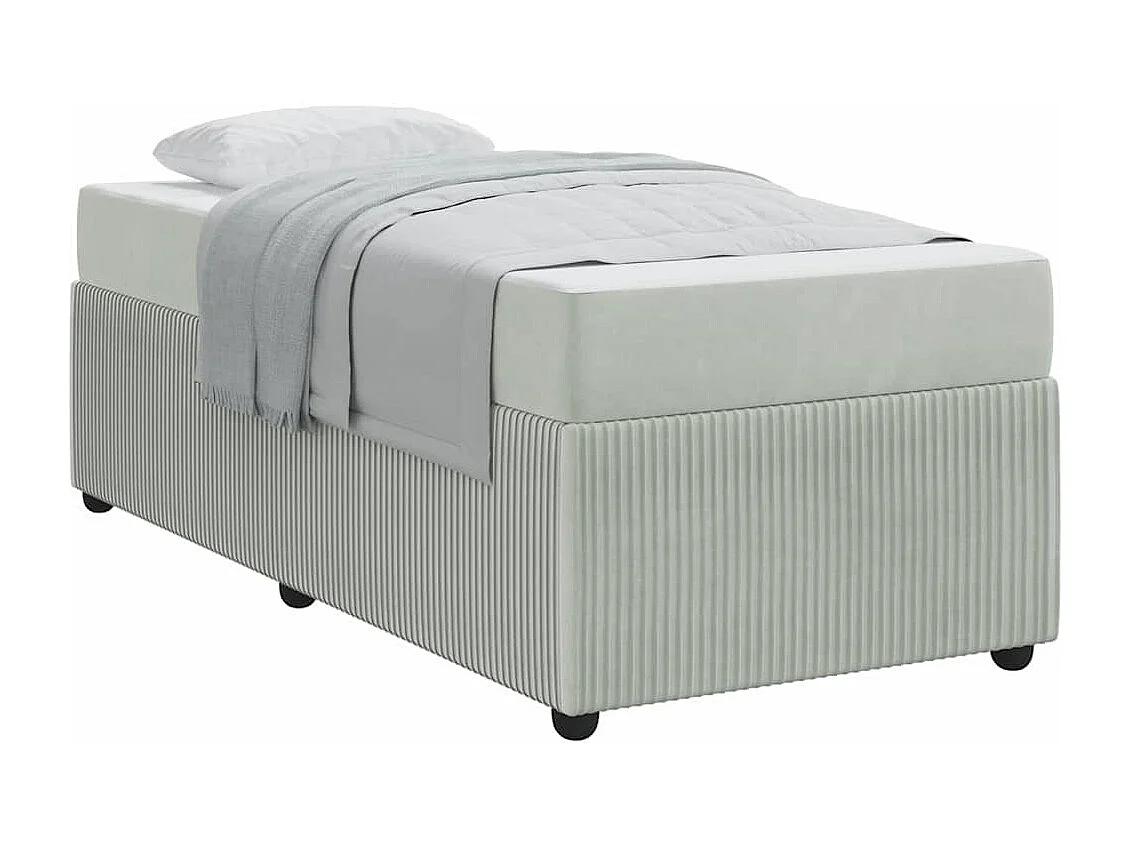 Cadre de lit avec matelas Gris clair 80 x 200 cm Velours