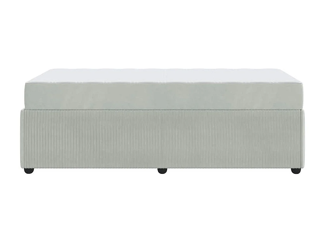 Cadre de lit avec matelas Gris clair 80 x 200 cm Velours