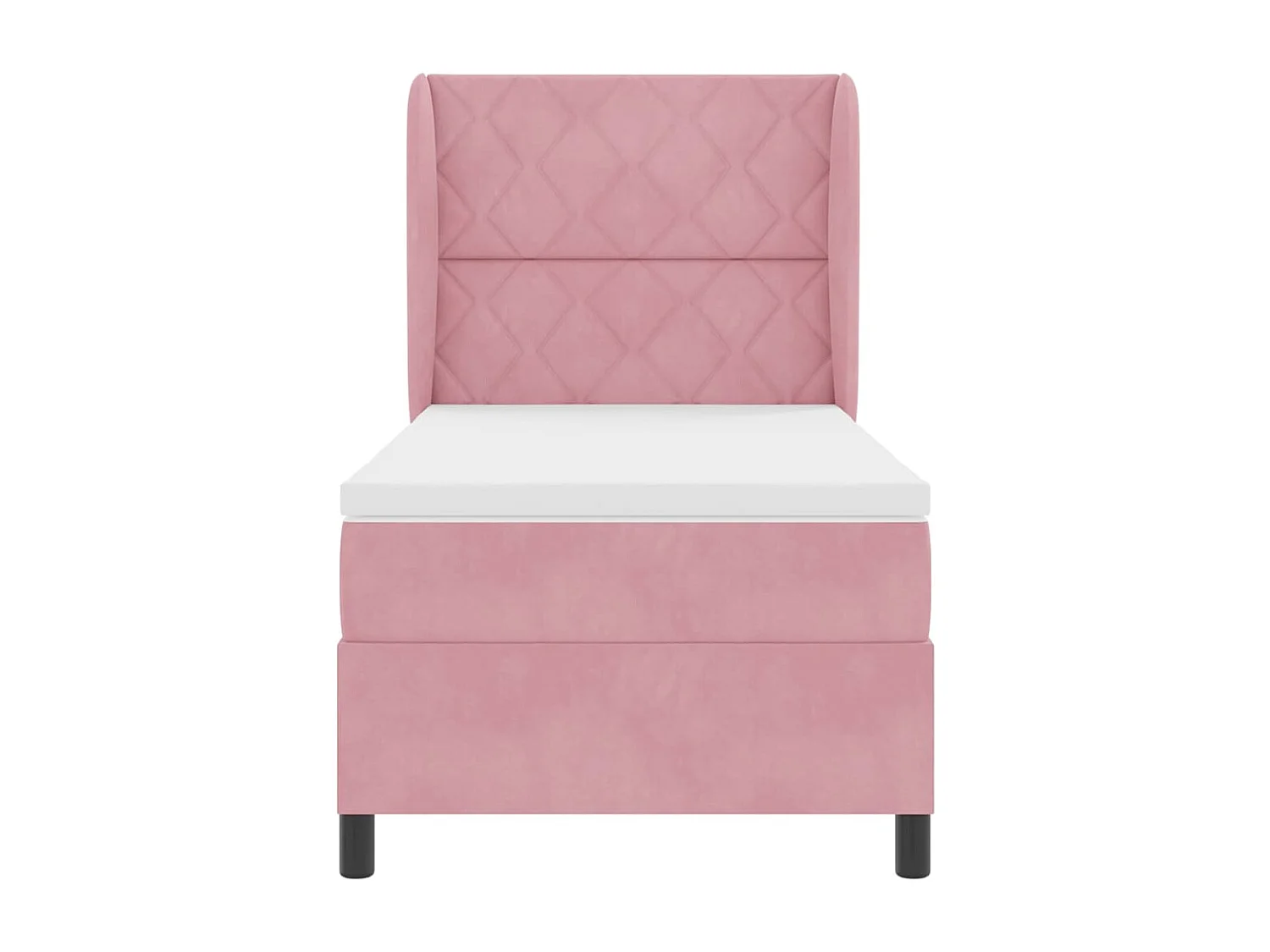 Cadre de lit avec matelas Rose 90 x 190 cm Velours