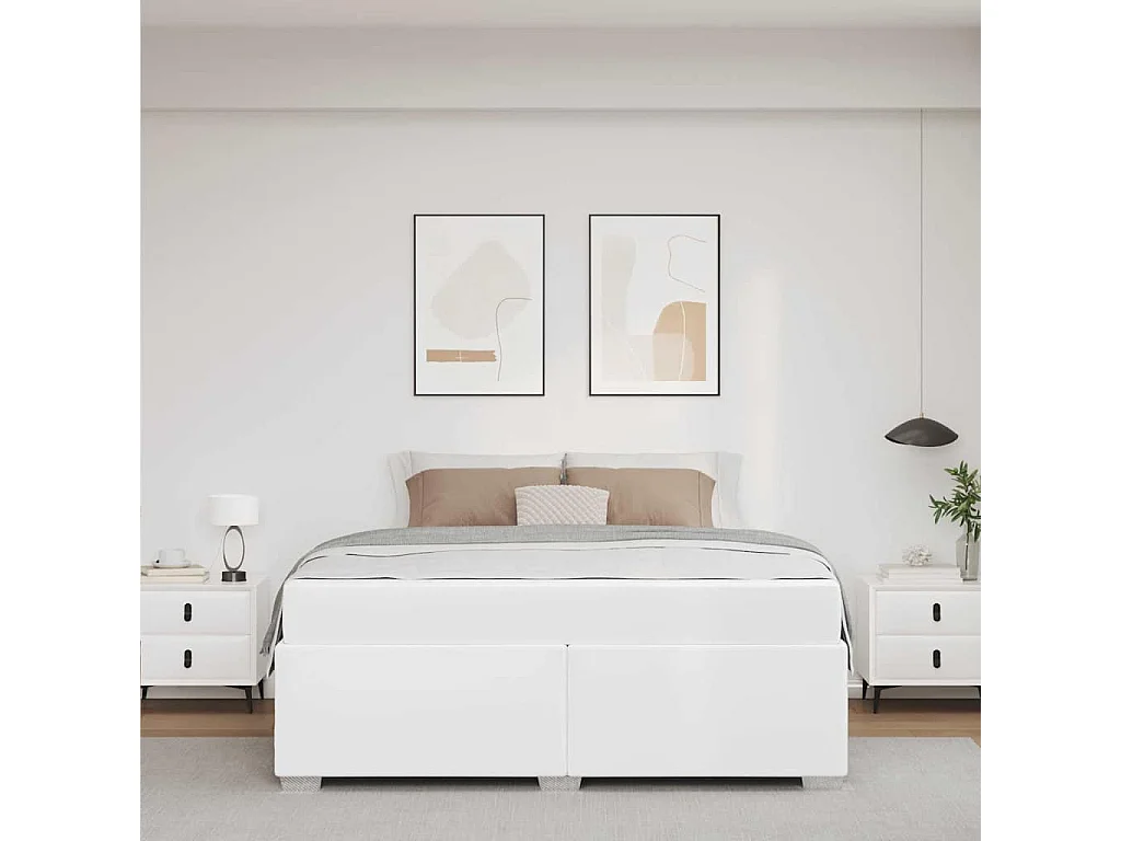 Cadre de lit Blanc 160 x 200 cm Faux cuir