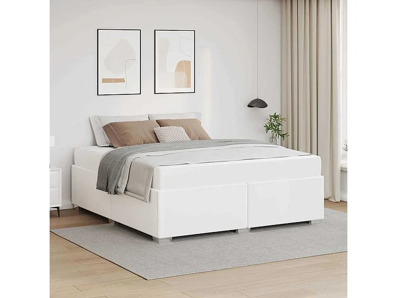 Estrutura da Cama Branco 160 x 200 cm Couro sintético