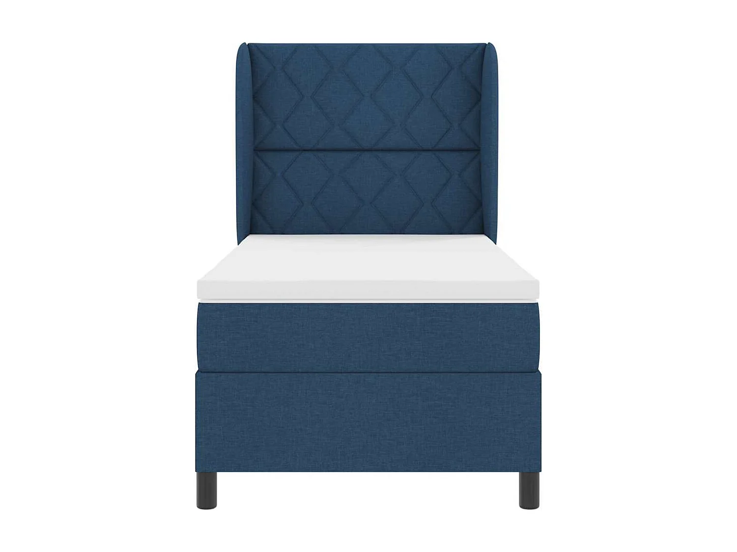 Cadre de lit avec matelas Bleu 100 x 200 cm tissu