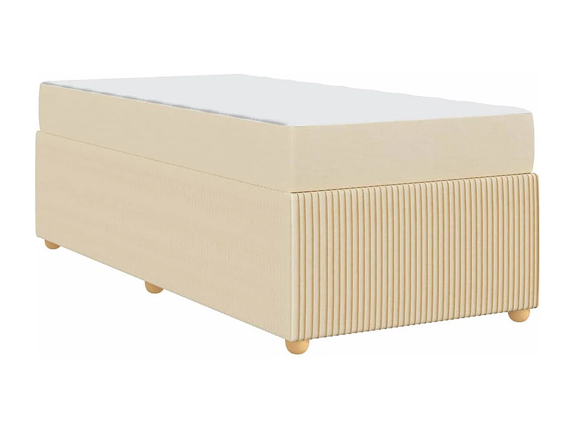 Cadre de lit avec matelas avec matelas Crème 90 x 190 cm tissu