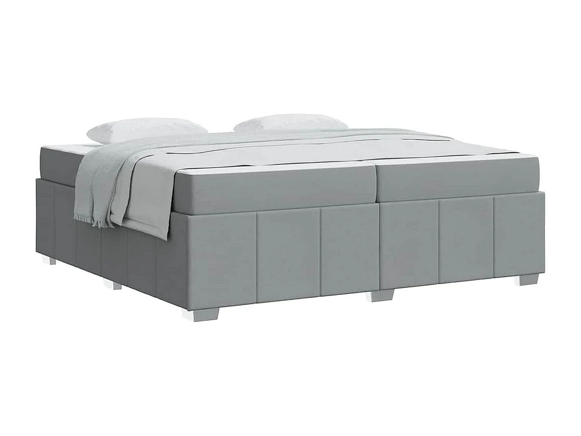 Bedframe met matras Lichtgrijs 200 x 200 cm Stof