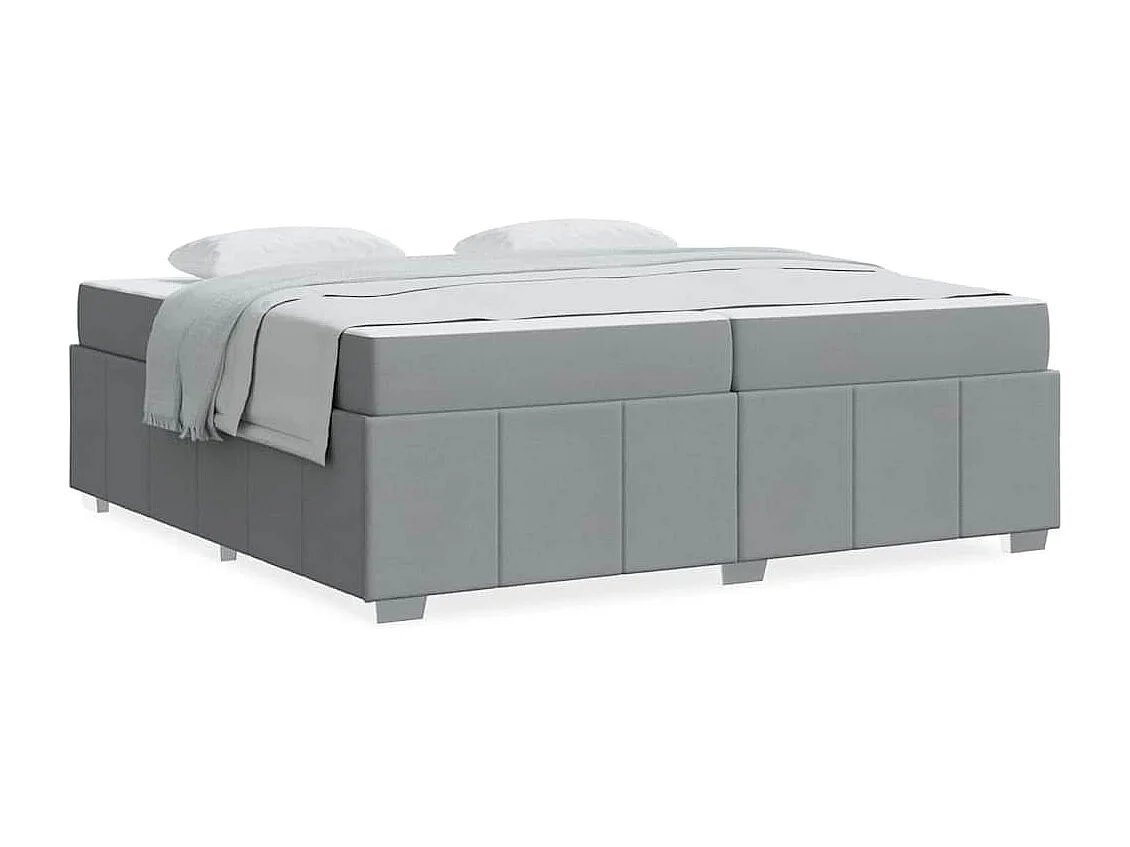 Bedframe met matras Lichtgrijs 200 x 200 cm Stof