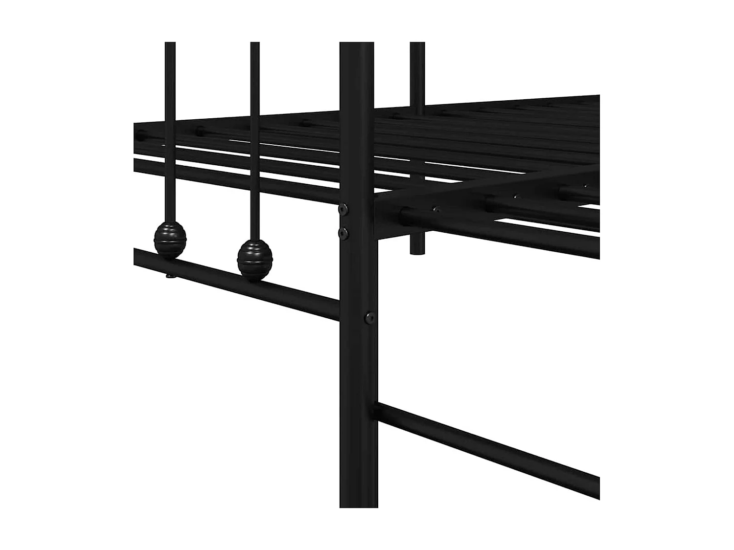 Cadre de lit de jour avec tête de lit Noir 90 x 190 cm Acier