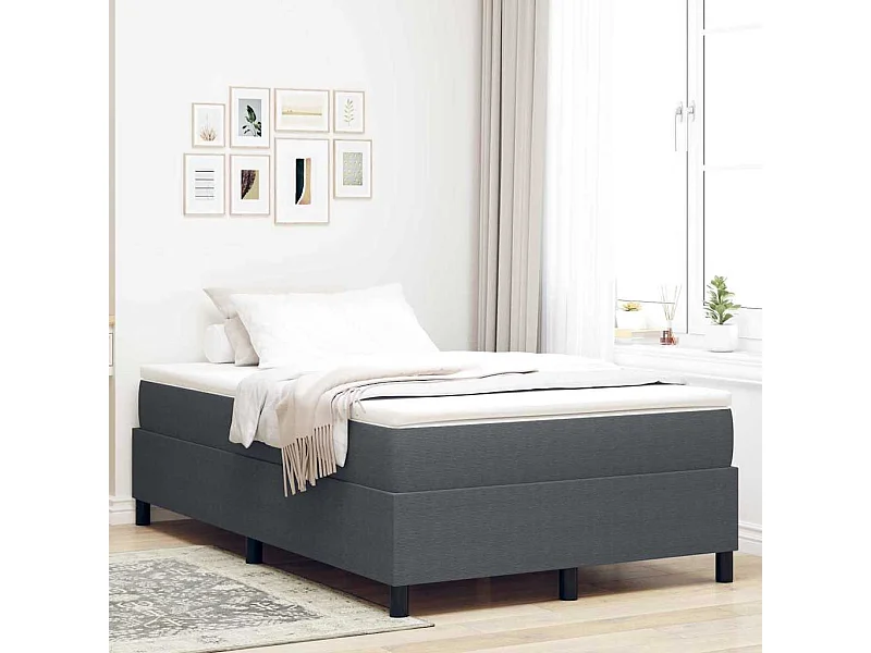 Cadre de lit Gris foncé 120 x 190 cm Tissu en velours côtelé