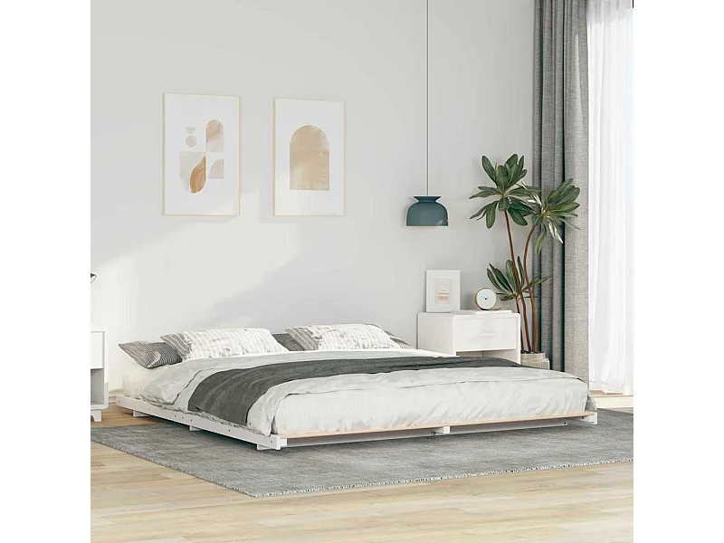 Estrutura de cama de chão Branco 180 x 200 cm