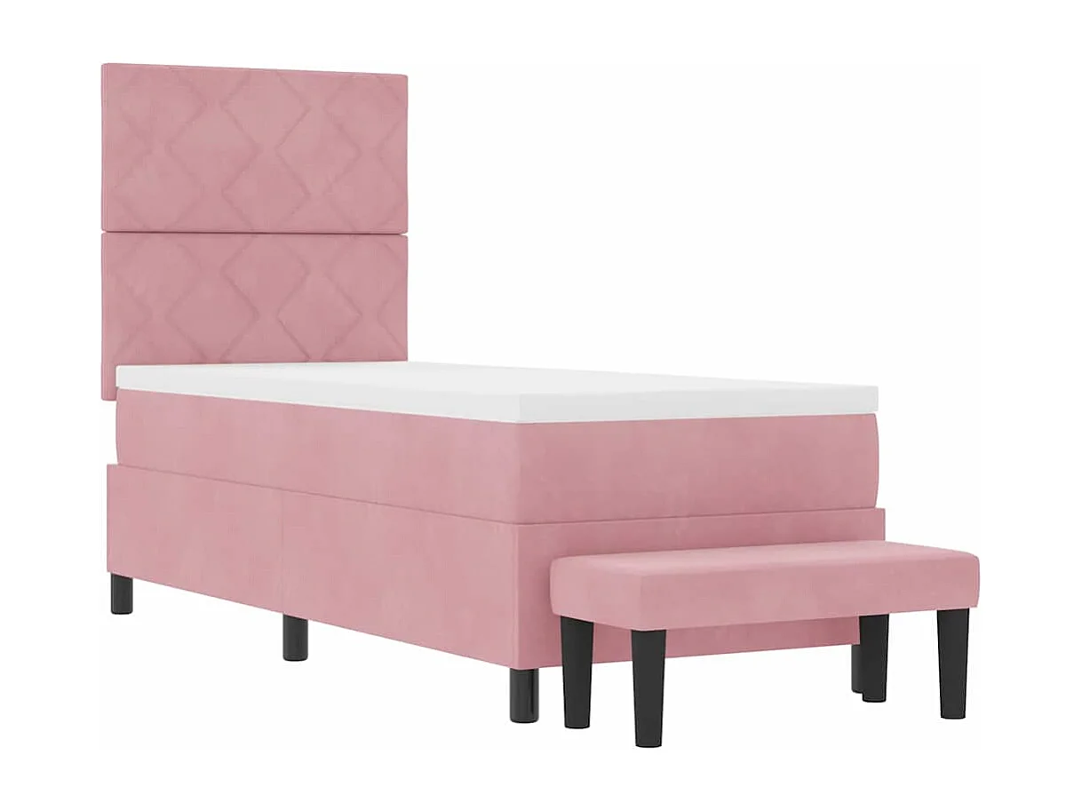 Cadre de lit avec matelas Rose 80 x 200 cm Velours