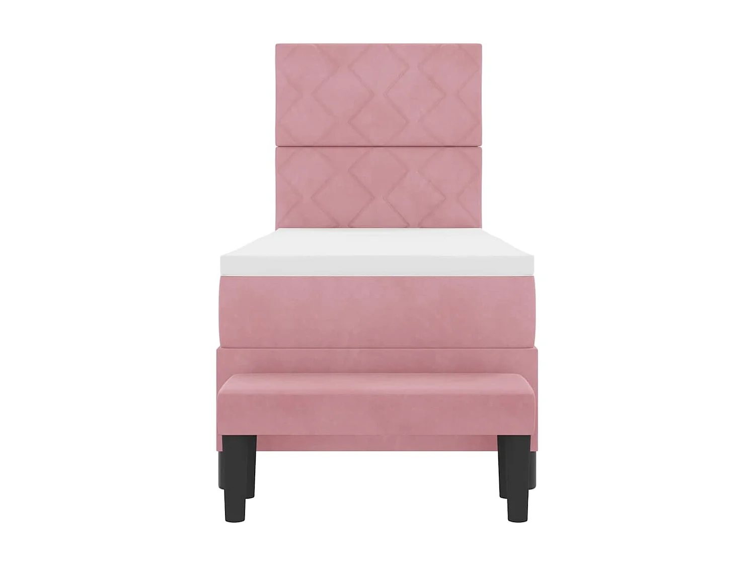 Cadre de lit avec matelas Rose 80 x 200 cm Velours