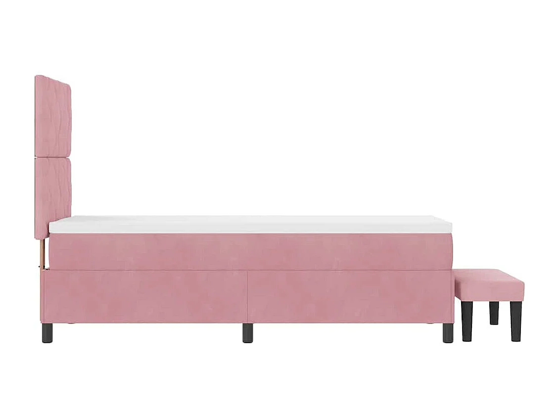 Cadre de lit avec matelas Rose 80 x 200 cm Velours