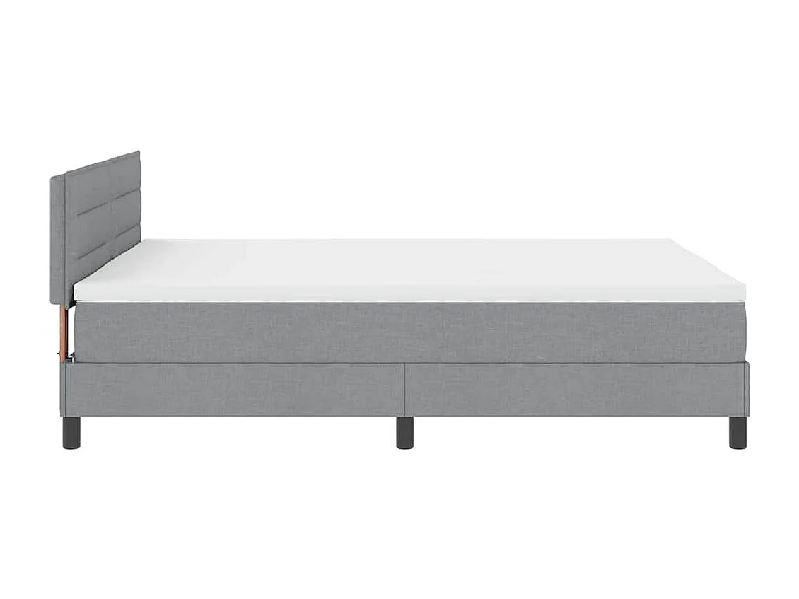 Cadre de lit avec matelas Gris clair 140 x 190 cm tissu