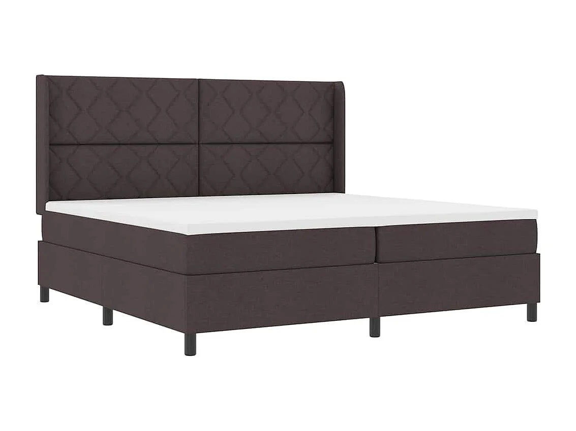 Cama tipo Box Spring Marrón oscuro 200 x 200 cm tela