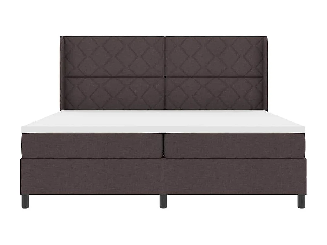 Cama tipo Box Spring Marrón oscuro 200 x 200 cm tela