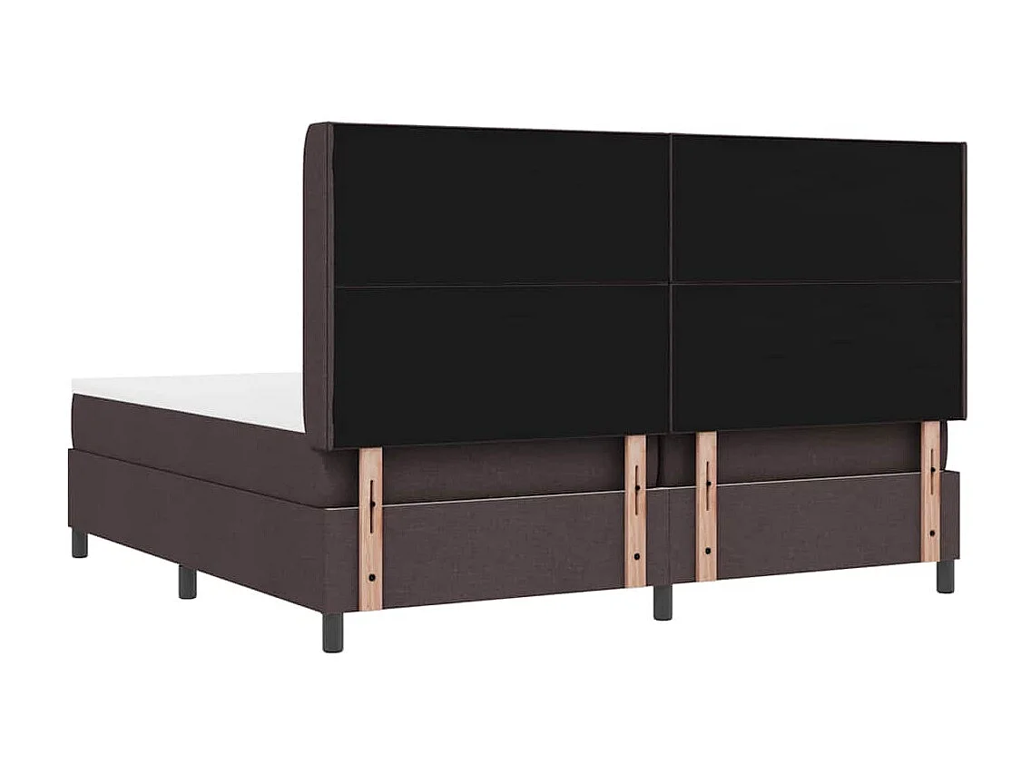 Cama tipo Box Spring Marrón oscuro 200 x 200 cm tela