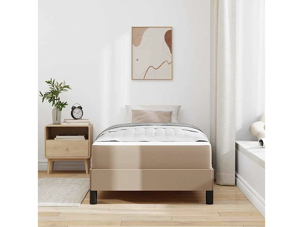 Cama con colchón Capuchino 100 x 200 cm Cuero sintético