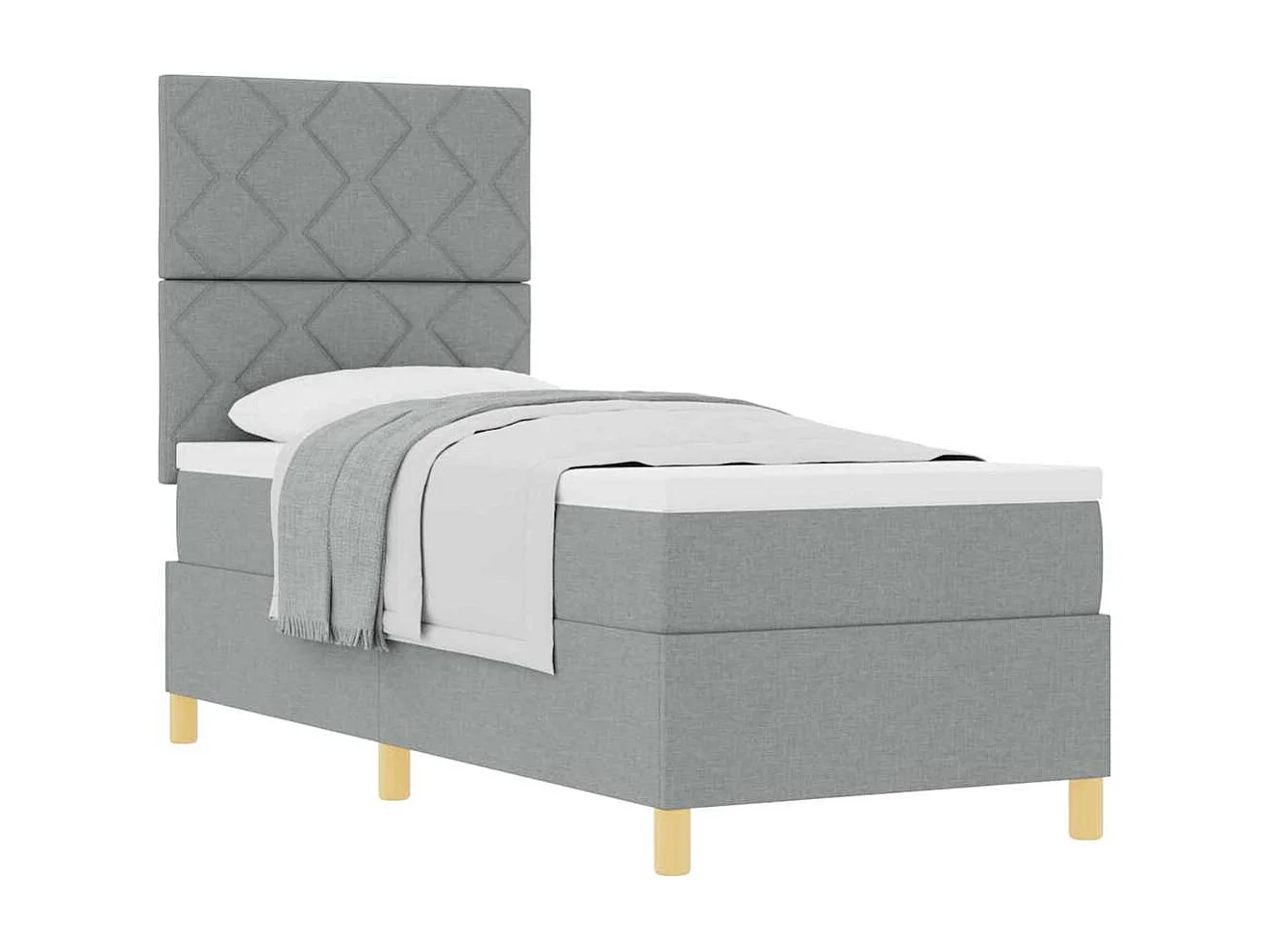 Cadre de lit avec tête de lit Gris clair 80 x 200 cm tissu